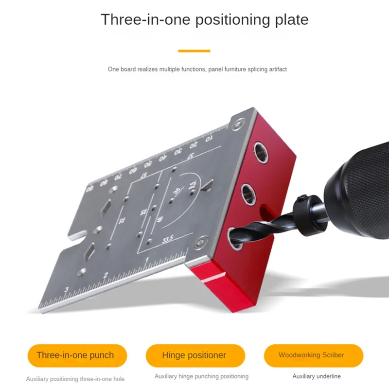 ABLK 35 mm scharnierponslocator scharnierboormal met inch metrische schaal multifunctionele houtbewerking boorlocator eenvoudig te installeren