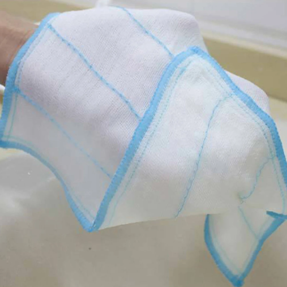 3pcs Absorbent Dish Cloth Cotton Yarn Mesh Strong Scouring Power Kitchen Cleaning Towel For Dishes Fruits Washing