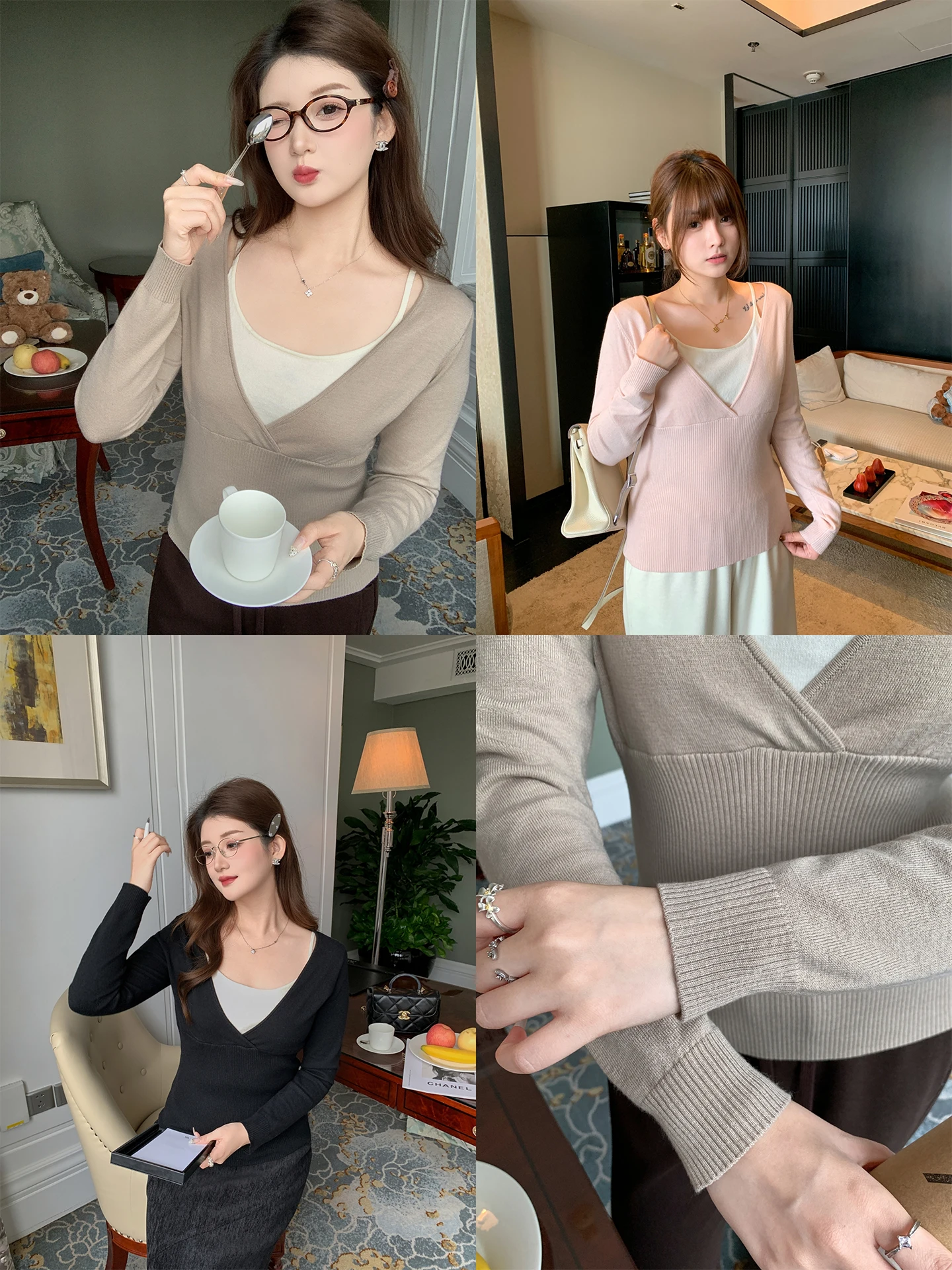 

Вязаная кофта большого размера с длинным рукавом, повседневная, зимняя, модная, для полных женщин, свободного кроя, с V-образным вырезом, утепленная, из смесового полиэстера