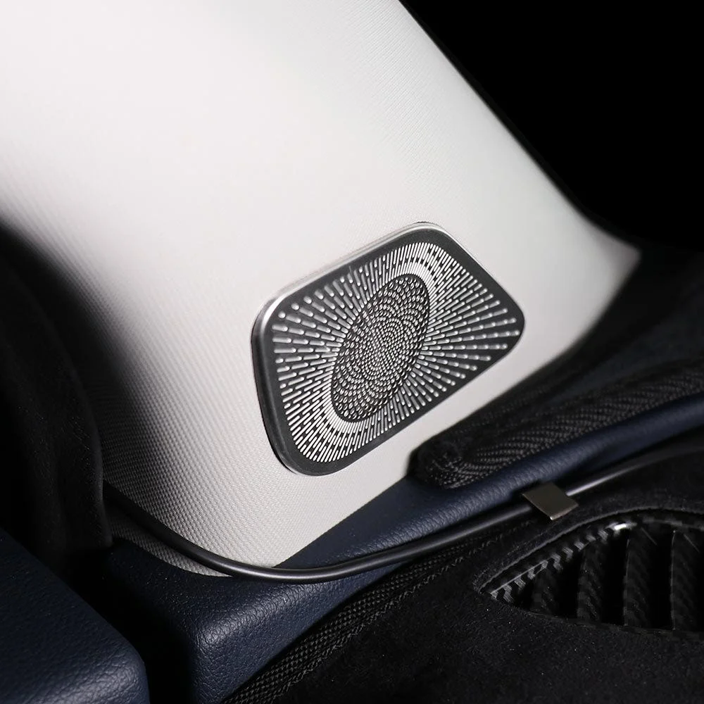 لضبط كيا سبورتاج NQ5 باب من الفولاذ المقاوم للصدأ عمود مكبر الصوت غطاء صغير القرن تقليم ملصق التصميم صب السيارة الداخلية #5