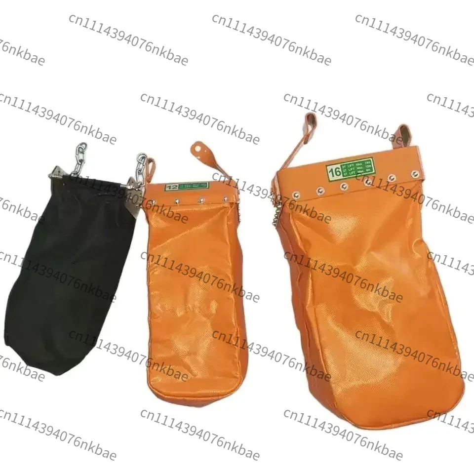 Electric Chain Hoist Fabric Chain Storage Bag, Extended Leather Strap Chain Container for Electric Hoist Lifting Accessories