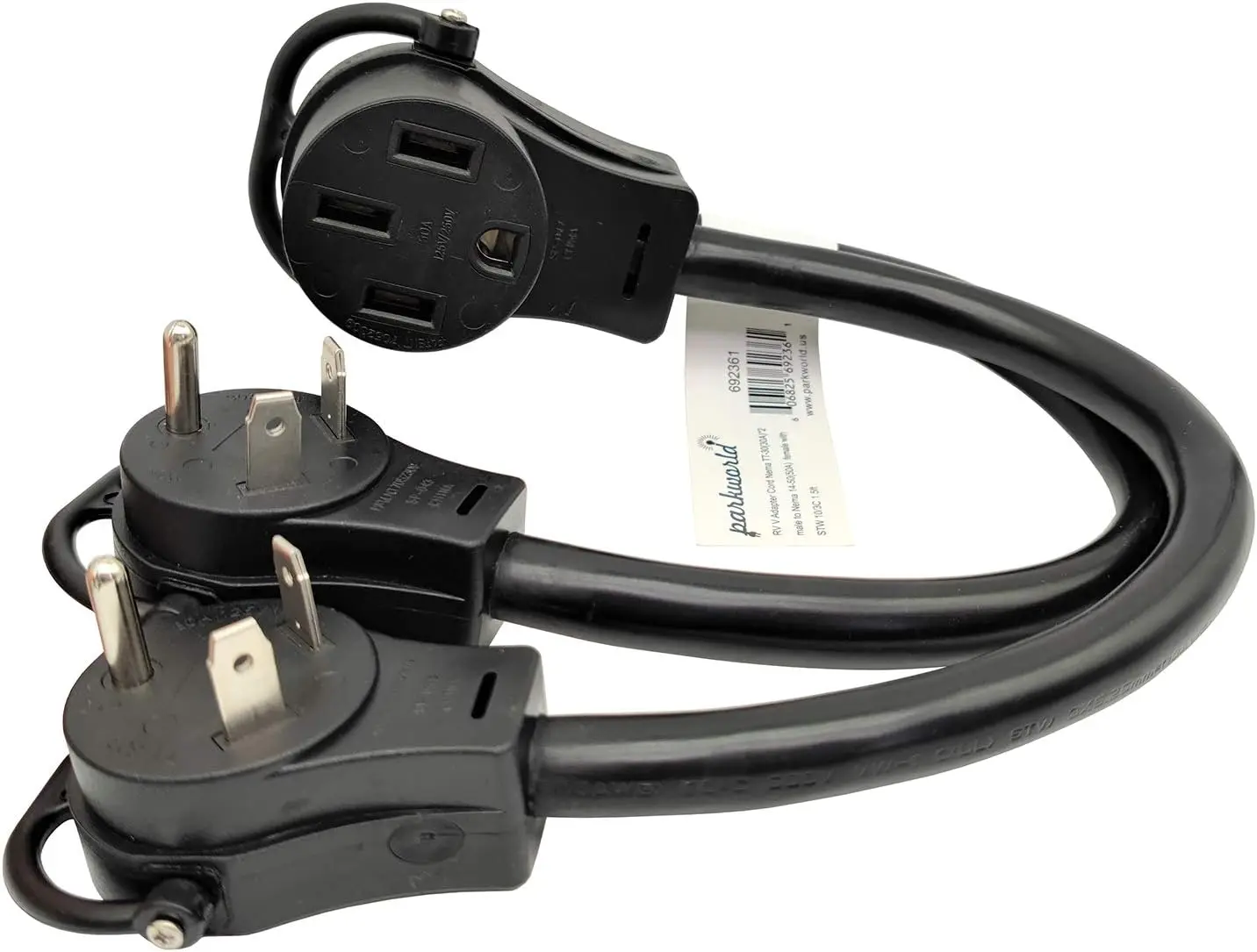 

692361 Rv (2) 30A To 50A V Pter Cord, (2) Tt-30P Male To 14-50R Female, 1.5Ft