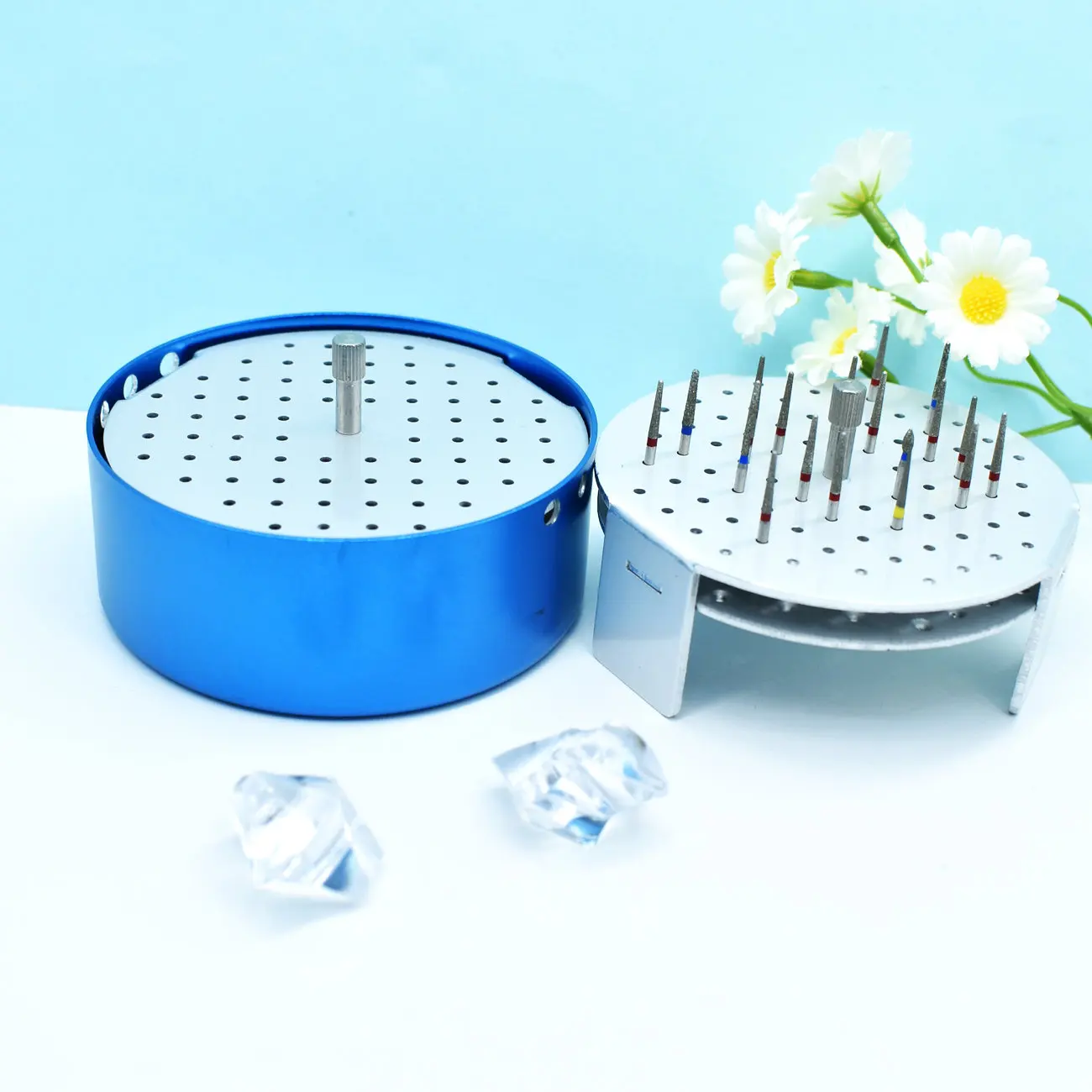 

72Hole Dental Bur Holder Drill Disinfection Block FG RA Burs Sterilizable Box Endo Organizer Box For Oral Care Tools