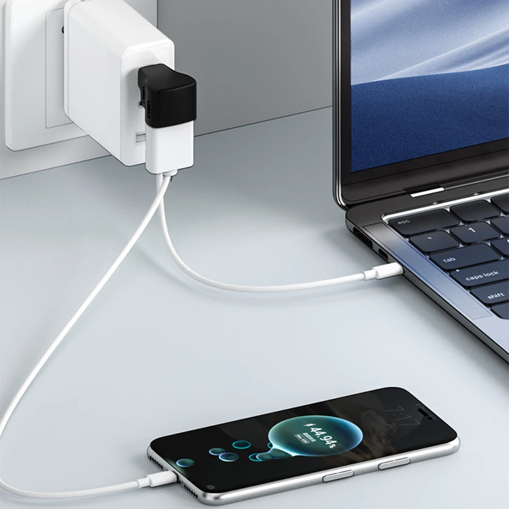 1 To 2 USB-C Charging Converter 8K 60HZ USB-C Male To USB-C USB-A Female Adapter 100W 180 Degree U-shaped for STEAM DECK/Switch