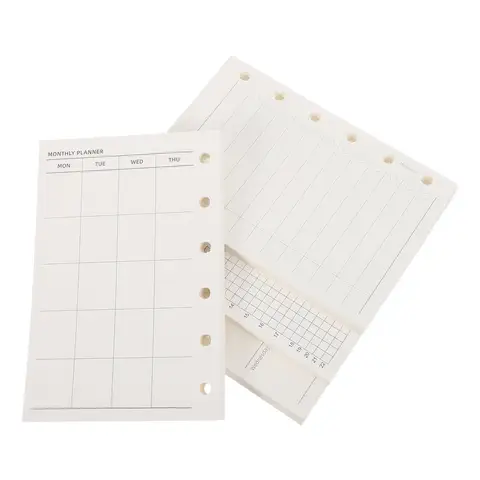 200Pcs A7 Planner Refill Loose Leaf Paper Undated Daily Weekly Monthly Sheets 6-Hole Binder Inserts Agenda Planner to Do Pages