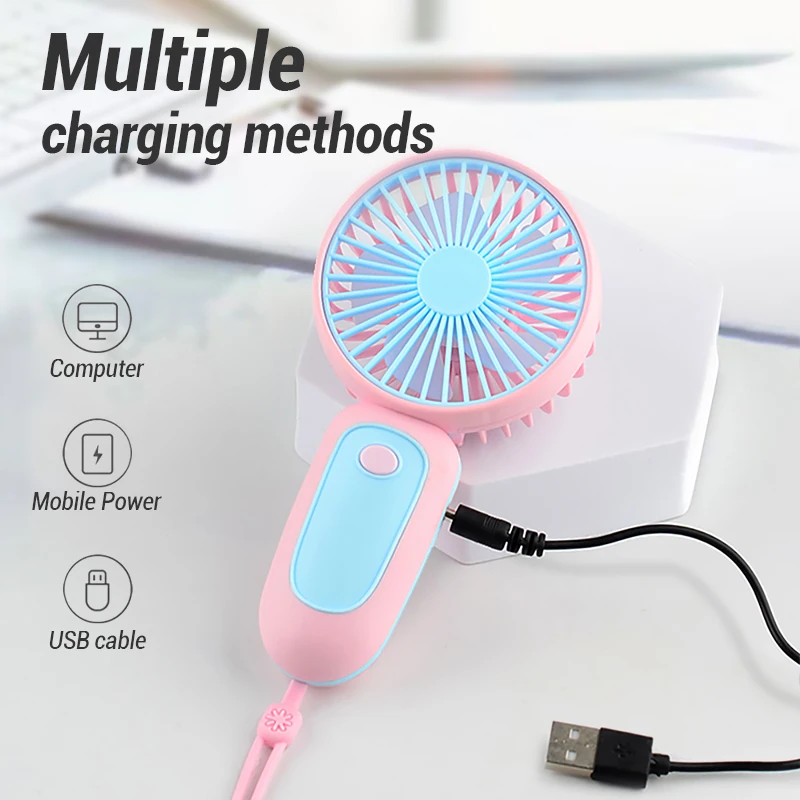 Mini ventilatore elettrico personalizzato all'ingrosso Ventilatore portatile ricaricabile USB piccolo ventilatore tascabile Ventilatore portatile di raffreddamento estivo da viaggio a casa