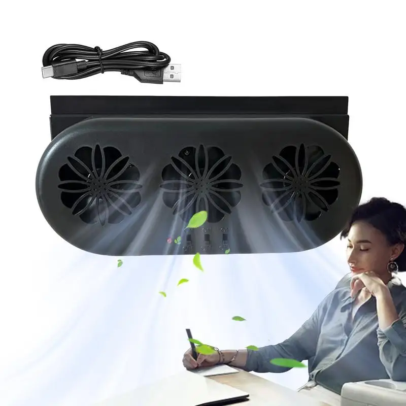 Car Exhaust Fan USB Vortex Automotive Fan Smart Cooling Fan for Drivers Vehicles Compact Cooler Fan for Dashboard Console