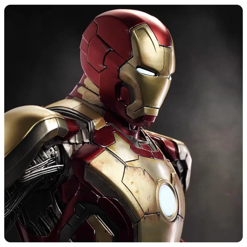 

Статуя Железного Человека Масштаб Marvel 1/4, светящийся эффект, схема красного и золотого цвета, высокодетальная коллекционная фигурка