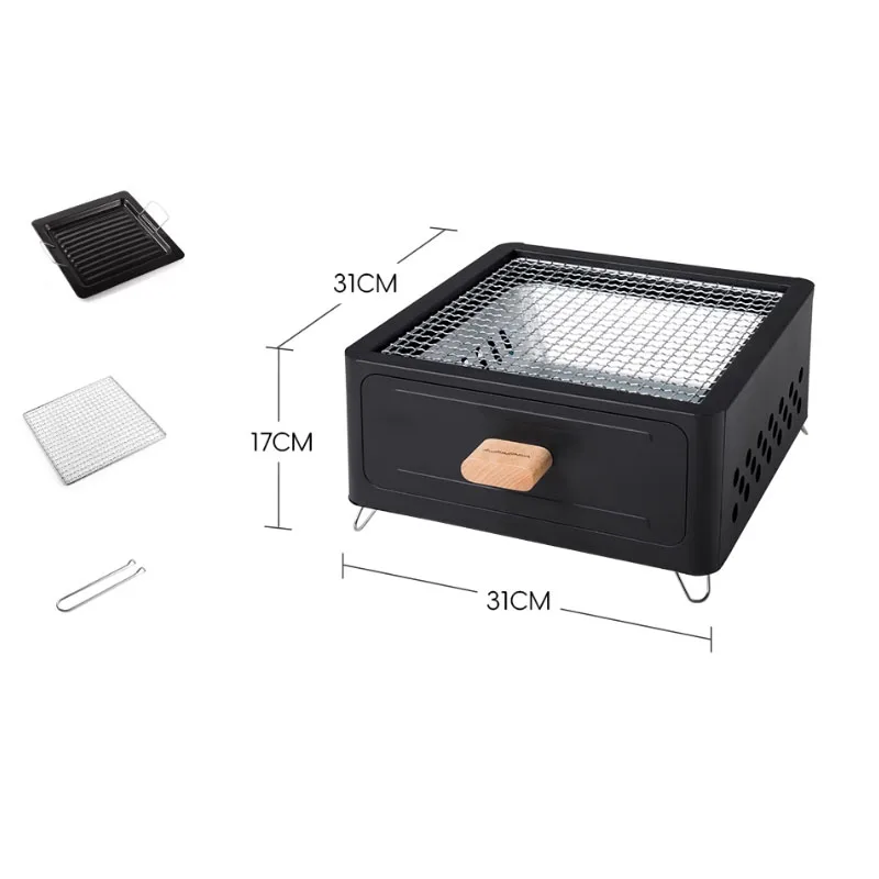 Barbecue Stove, Home Outdoor Barbecue Grill, Surrounding Stove, Tea Cooking and Barbecue Stove Set, Indoor Stove and Appliance C