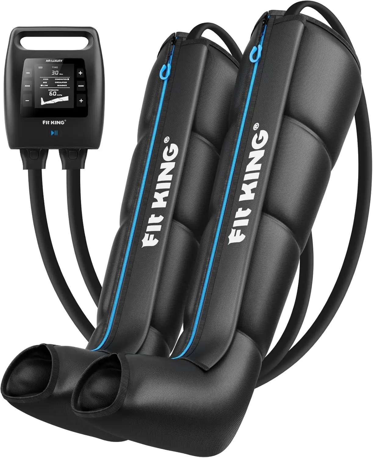 FIT KING Air Compression Recovery System, Cordless Full Leg Massager with Dynamic Pressure, Reduces Muscle Pain and Improves Cir