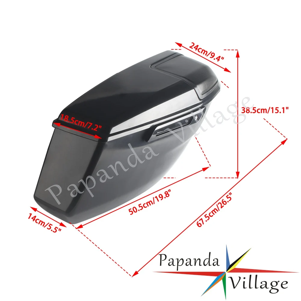 Black ABS Plastic Hard Saddlebags Pair New Heavy Duty Storage Case Simple Mount For Harley CVO Road Glide FLTRXSE 2023-2025