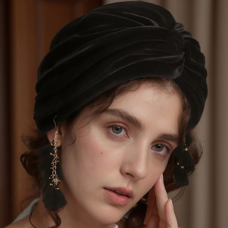 عصابة رأس نسائية بعقدة على الطراز الأفريقي - مربوطة مسبقًا، ناعمة، مزينة، مثالية للحفلات، بتصميم مرن ومطوي