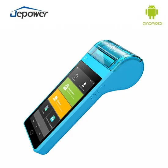 Manufactures T1 Mobile Handheld Android Pos System Terminal Touch Screen Pos With 58MM Printer