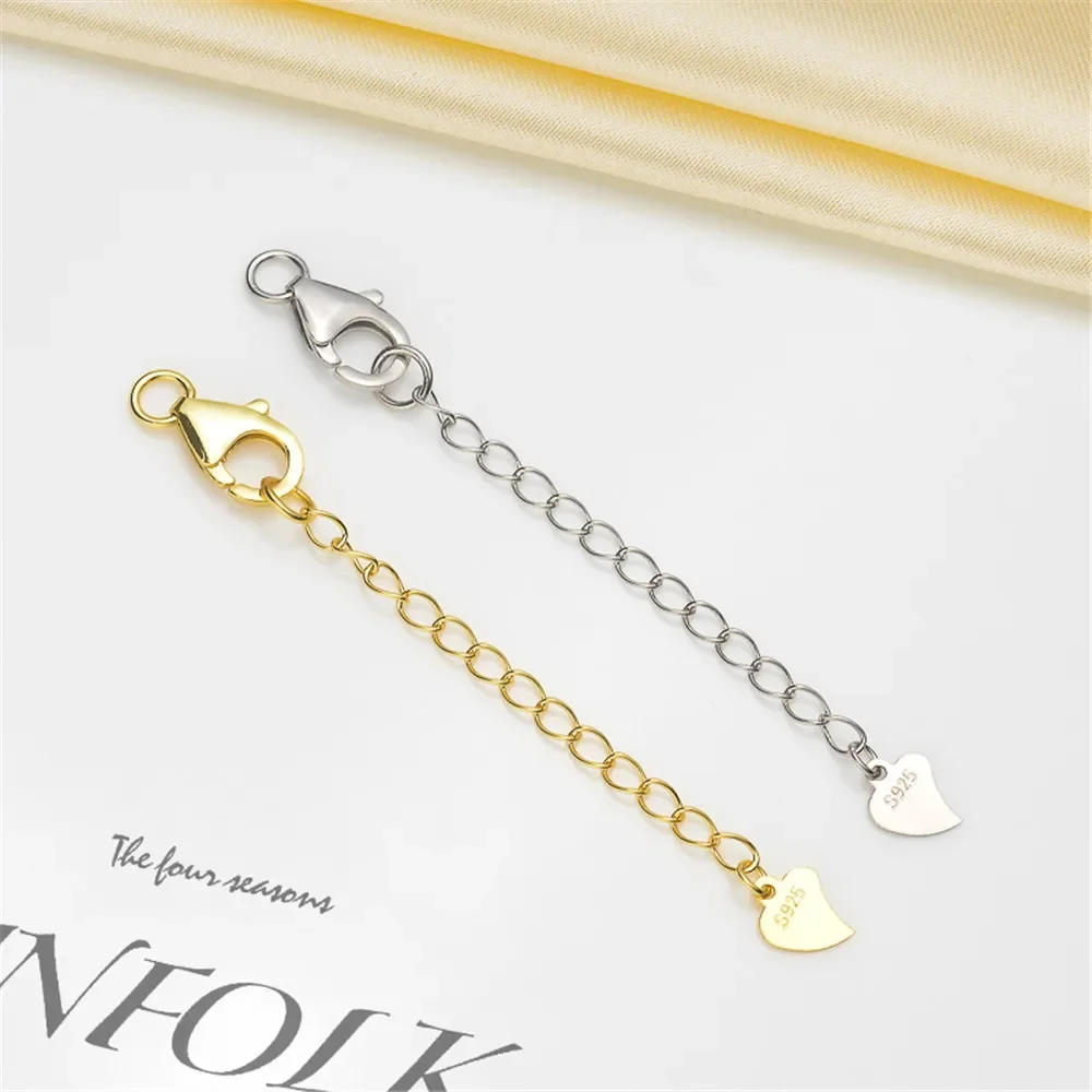 Solid S925 Sterling Silver Bracelet Clasps & Hooks DIY Handmade Pearl Necklace Connectors Material Fine Jewelry Accessories K001