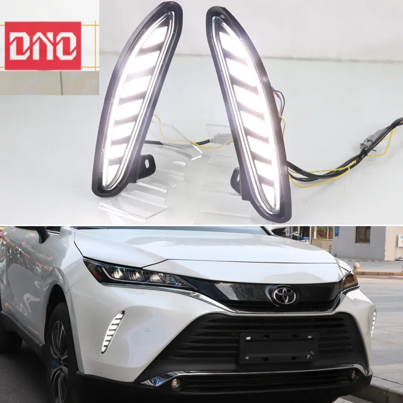 

12V LED Daytime Running Light For Toyota Venza 2020 2021 Decoration Bumper Daylight Auto DynamicTurn Signal DRL Indicator