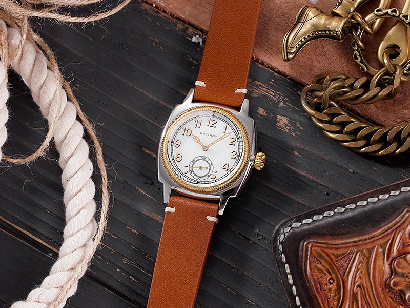 Baltany S4036 Herren Automatikuhr 1926S Oyster Tribute Vintage Dress Watch 36mm Kleine Quadratische Elegante Lederuhr 200M Wasserdicht – Detail 11