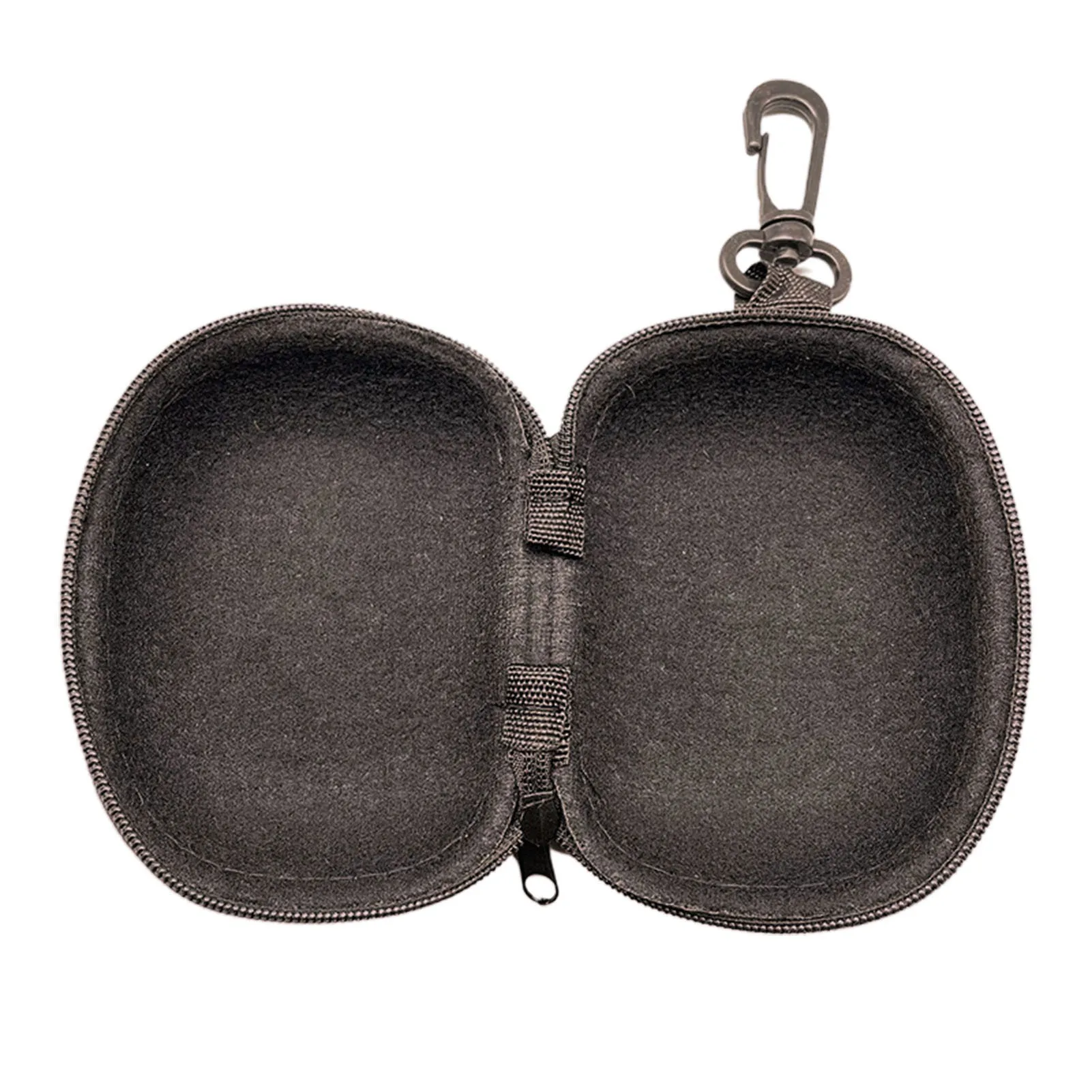 Foldable Glasses Case Black Zipper Hard Eyeglass Storage Box with Hook for Sunglasses Travel Protection for Men Women - view 3
