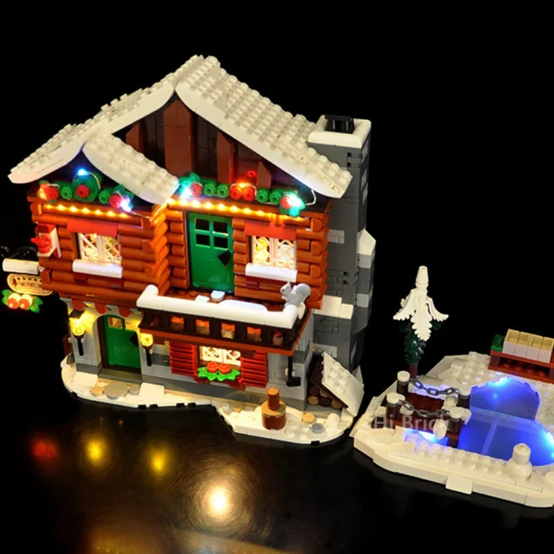 Lighting Set For 10325 Alpine Lodge Winter Village House Christmas Not Include Building Block (Only Led Light Kit)