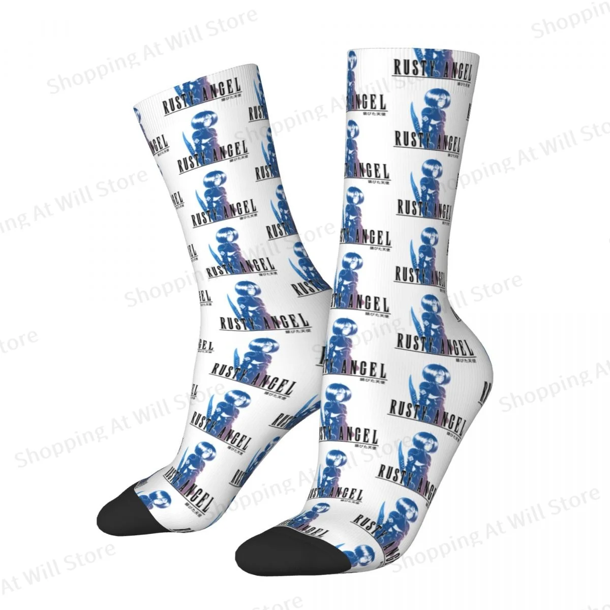 Rusty Angel Final Fantasy Unisex Winter Socks Cycling Happy Crew Socks Street Style Crazy Sock