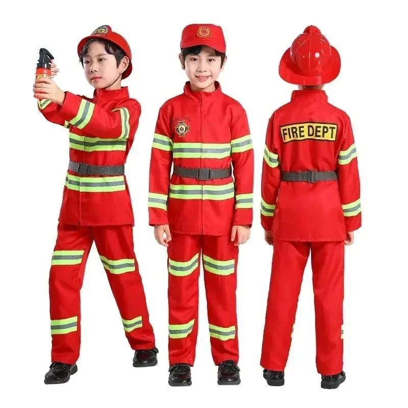 Nuevo Uniforme de Bombero 2026, Disfraz de Cosplay de Bombero Sam, Traje de Ropa de Trabajo, Accesorios, Conjunto de Actuación para Niños y Niñas, Regalos de Navidad