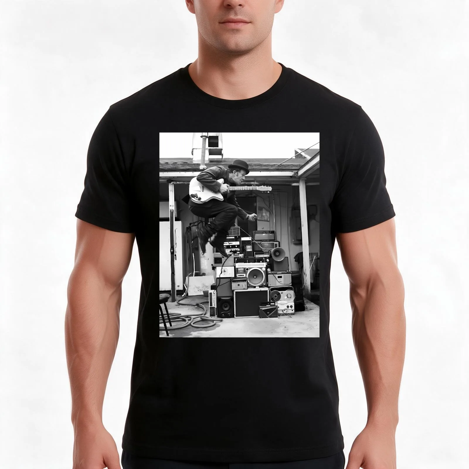 Tom Waits T-Shirt, Summer Casual Cotton Tee, Oversized Streetwear Tops, Vintage Graphic Print, Loose Fit Short Sleeve