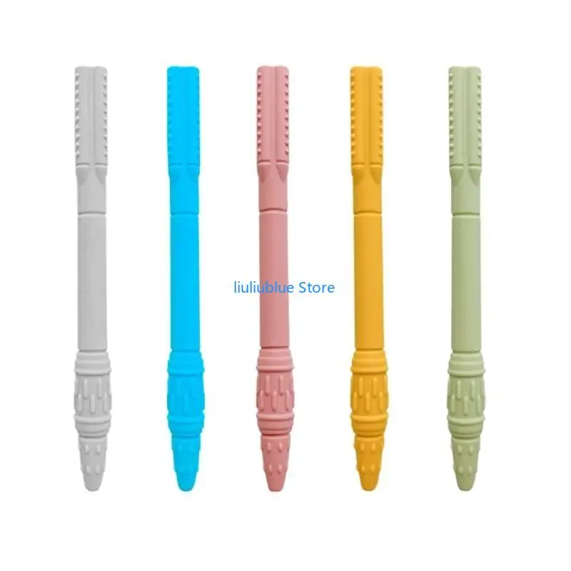

Hollow Teether Tubes Soft Silicone Teething Tube Baby Soothing Teether Toy Chew Straw Toy for Babies Dishwasher Safe 62CF