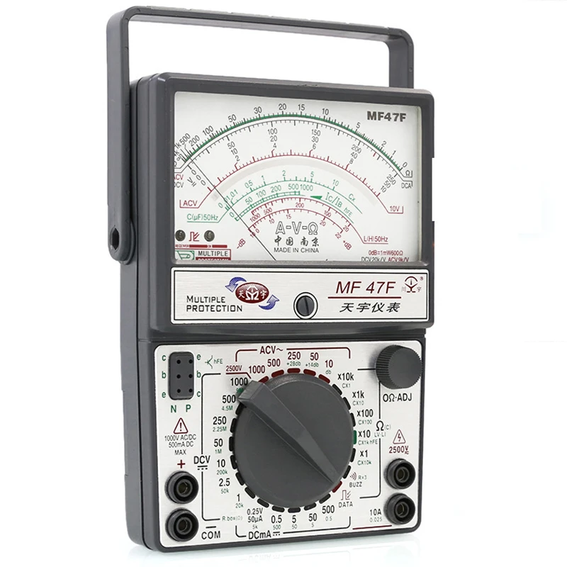 MF47F zewnętrzny multimetr magnetyczny ze wskaźnikiem anty spalania wysokiej precyzji uniwersalny miernik precyzyjny multimetr mechaniczny