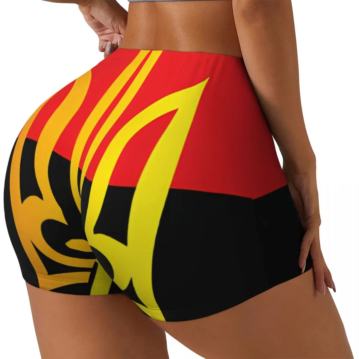 Custom Ukraine Flag Running Volleyball Gym Shorts Women's Athletic Workout Yoga Shorts