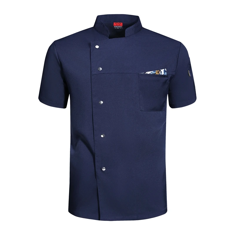 ชุดยูนิฟอร์มเชฟแขนสั้นสำหรับผู้ชาย เสื้อเชฟสำหรับทำอาหารในครัว เสื้อเชฟสำหรับทำขนม เสื้อเชฟสำหรับร้านอาหาร โรงแรม เสื้อพนักงานเสิร์ฟ เสื้อพนักงานร้านพิซซ่า เสื้อผ้าสำหรับทำงาน