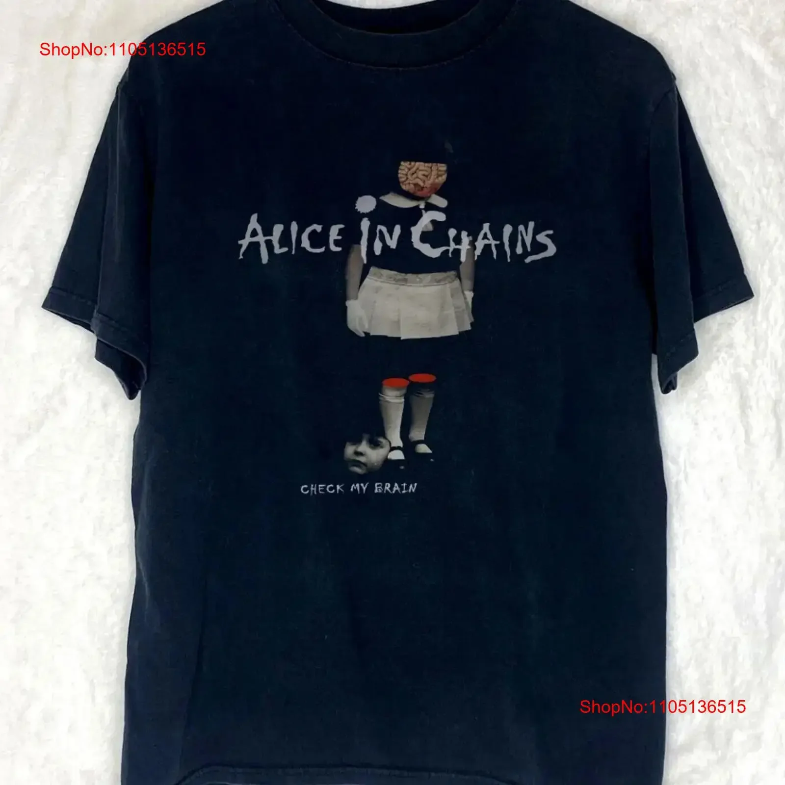 Alice In Chains Check My Brain T shirt Cotton Black Size S 5XL vintage Washed Casual streetwear Stretched Breathable graphic