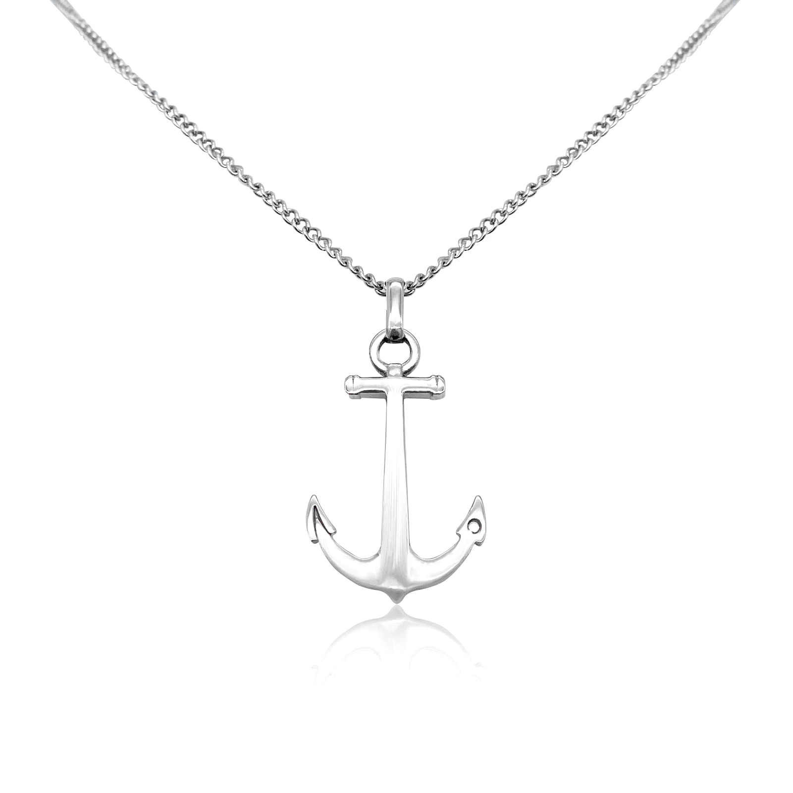 Runda Men's Necklace Stainless Steel Chain with Nautical Anchor Adjustable Size 65cm Luxury Brands Long Fashion Pendant Necklace