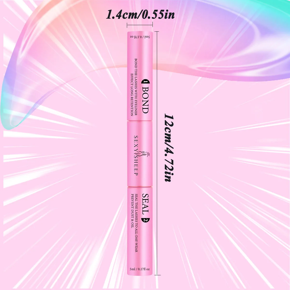 Lash Bond and Seal Waterproof for Eyelash Clusters Hold Long-Lasting Non-Irritating Lash Glue for DIY at Home(Black Bond)