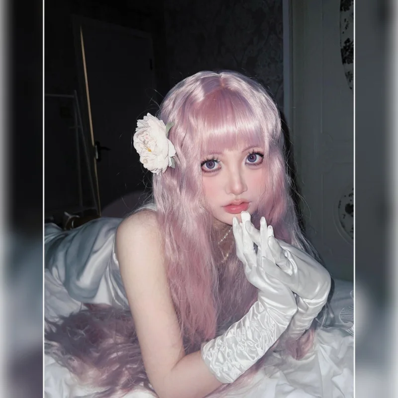 Parrucca cosplay Anime NANA Serizawa Layla Lolita Girls Capelli ricci lunghi rosa Parrucche sintetiche resistenti al calore Carnevale di Halloween Prop