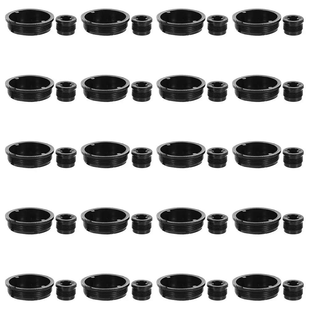40Pcs Black Plastic Drum Lid for 200L Chemical Storage Buckets Effortless Opening Leak-Proof Screw Seal Cap Drum Bung Plug