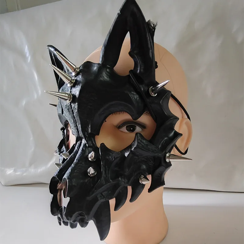 Máscara Punk Rock con remaches huecos para hombre y mujer, mufla bucal transpirable para fiesta, Cosplay, Halloween, R3050