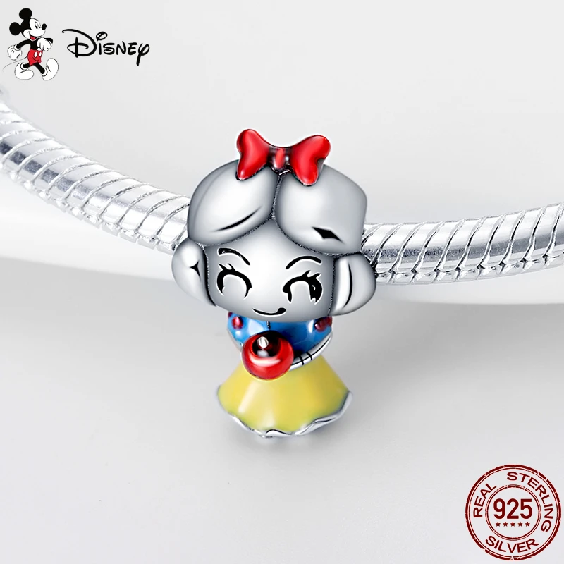 Disney Snow White Princess Charm Beads Fits Pandora Original Bracelet For Women 925 Silver Pendant Bead Jewelry Hot Sale Gift