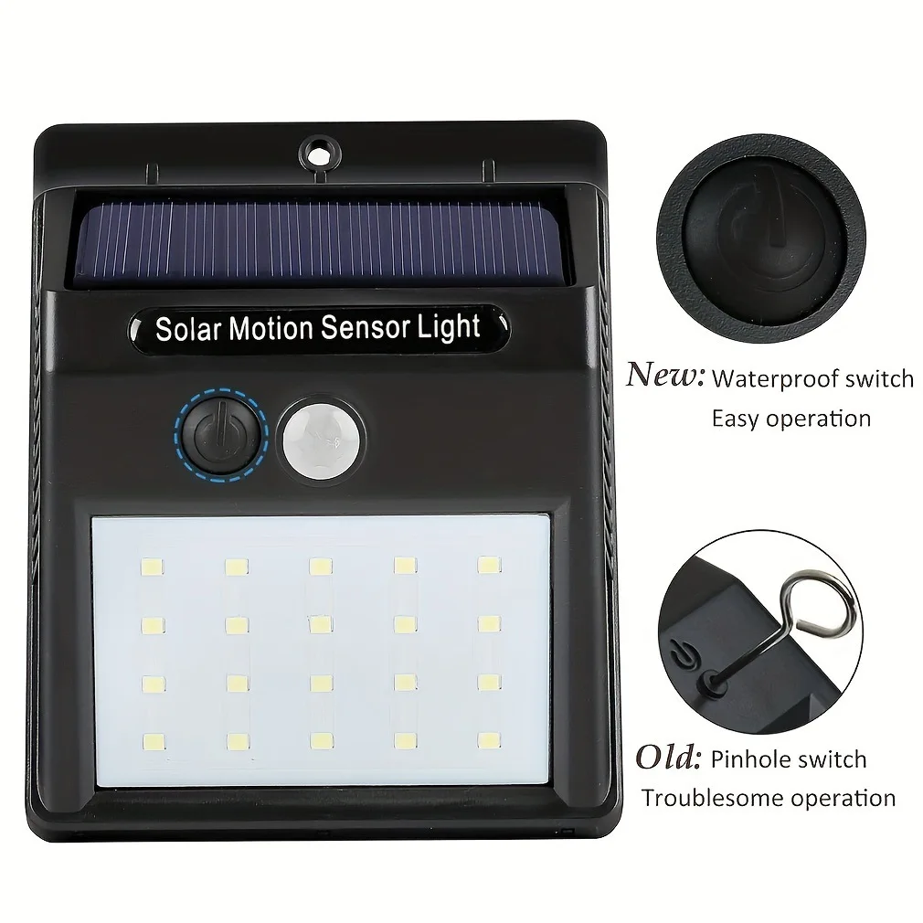 Caravan Travel Trailer Hardware Parts Induction Mode 20 Led Sensor Waterproof Wall Solar Lights with Power Security