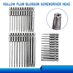 50-75-100mm Hollow Plum Blossom Extended S2 Screwdriver Set with Hexagonal Handle Screwdriver Bit Screwdriver Tool