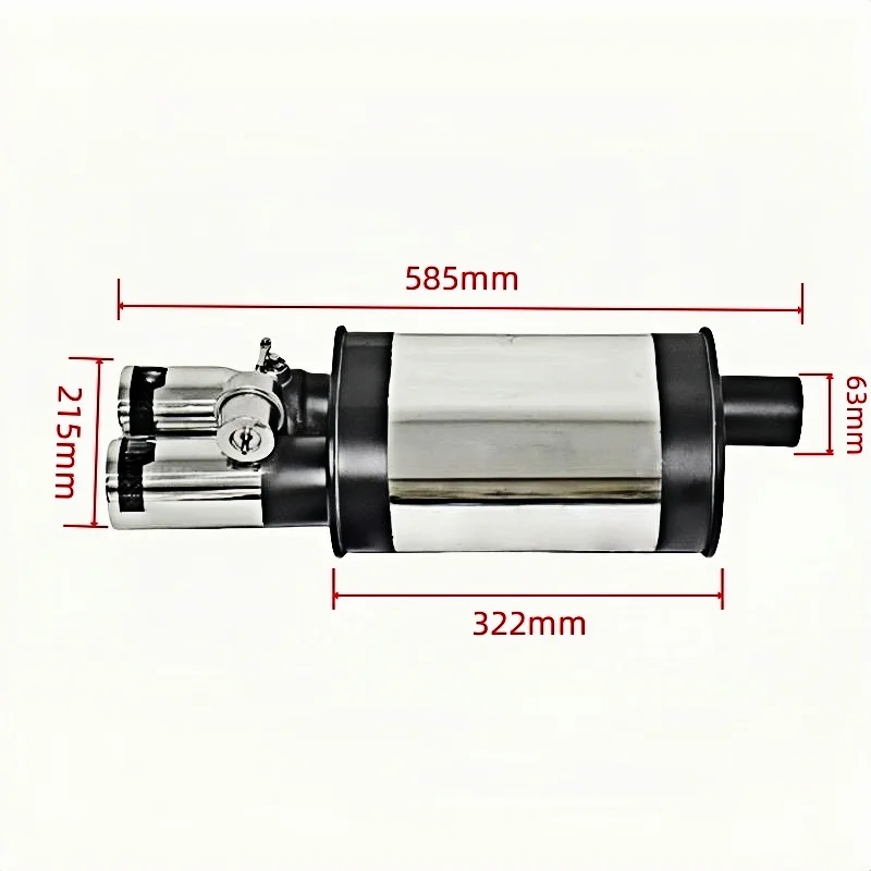For Universal Stainless Steel  Carbon Fiber  Vacuum Valve Exhaust Set  Muffler Exhaust Pipes