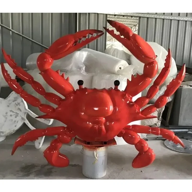 Glass fiber reinforced plastic crab sculpture Marine animal model Scenic spot welcoming image statue customization