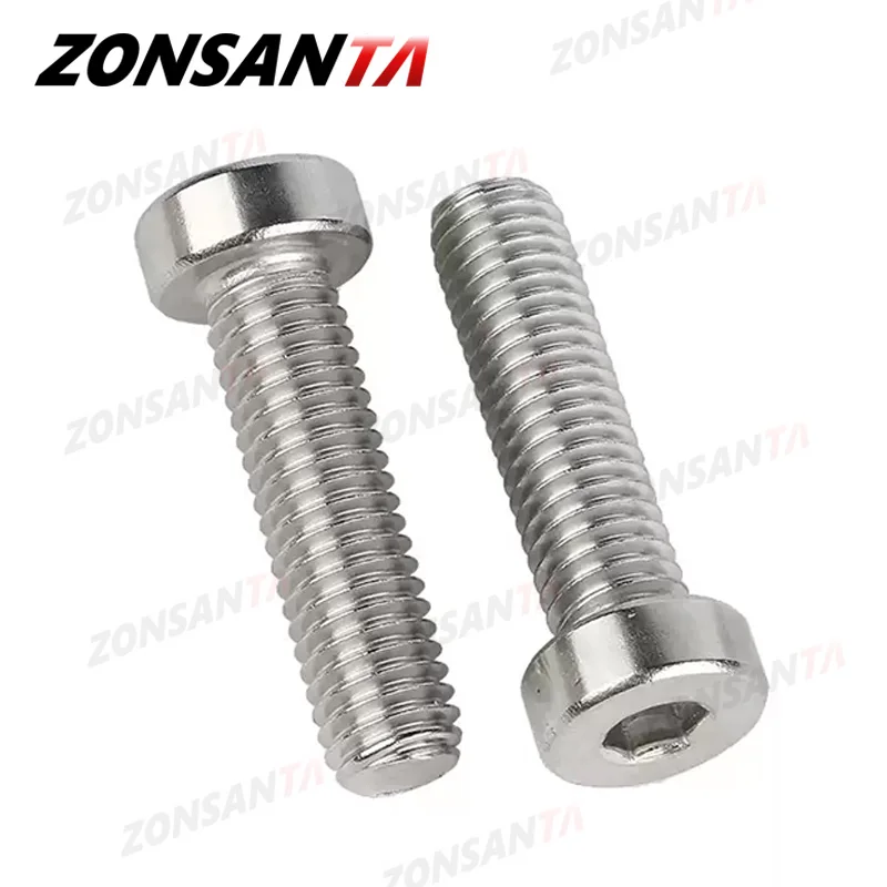 M2 M2.5 M3 M4 M5 M6 M8 M10 304 Stainless Steel Hex Hexagon Socket Thin Low Short Profile Head Allen Cap Bolt Screw DIN7984