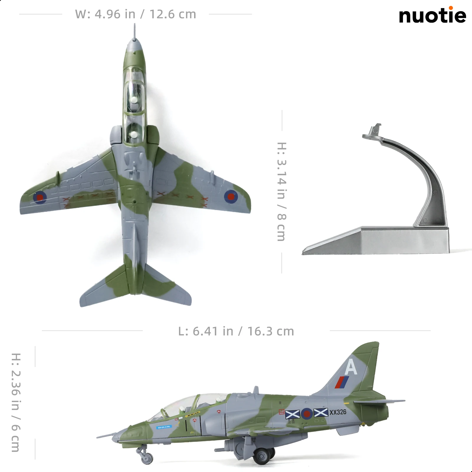 NUOTIE BAE Systems Hawk 1/100 Diecast Metal Training Aircraft Model Kit, Prefabricated Royal Air Force Alloy Fighter Plane Model