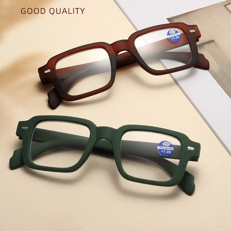 

2PCS New Reading Glasses Men Women Anti-blue Light Reading Eyewear Fashion Frame Presbyopia Eyeglasses +100 to+400 glasses