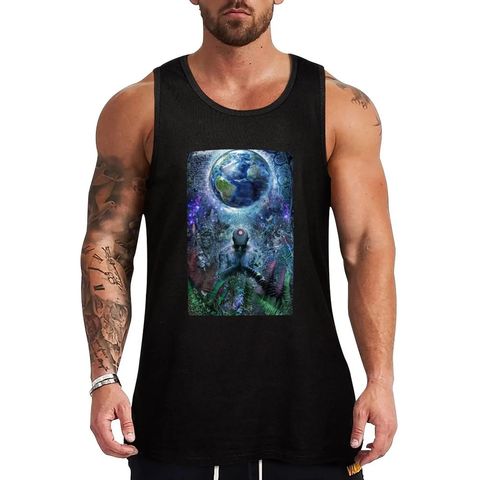 Gratitude For The Earth And Sky Tank Top Graphic Print Tank Top Casual Sleeveless Novelty Shirt