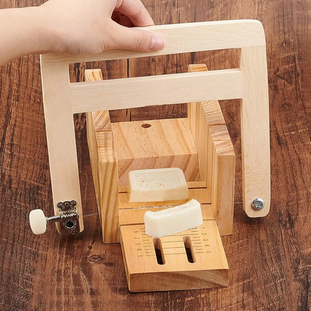 Wire Soap Cutter Slicer Wooden Handle Saw Soap Candle Slicing Tool Cutter Loaf Wire String Wire Cheese Slicer Cheese Cutters