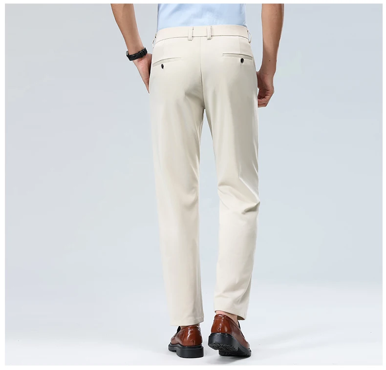 29-42 männer Sommer Dünne Mode Business Casual Anzug Hosen Lange Hosen männer Elastische Gerade Hülse Formale hosen Plus Größe – Detail 34
