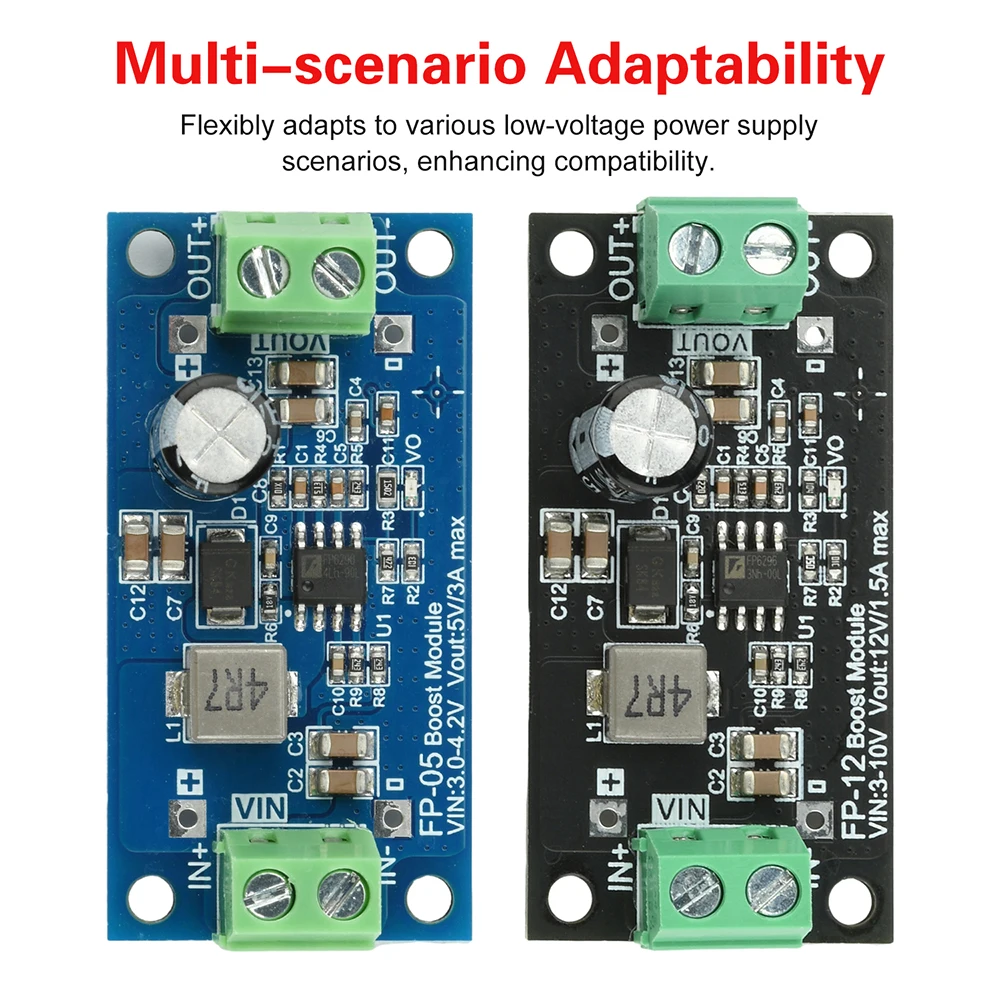 20W Mini DC-DC Boost Power Supply Module DC 3.3V 5V to 5V 12V Regulated Power Supply Module PCB Board Module