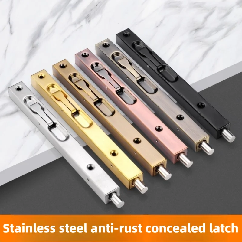 Stainless Steel Concealed Fire Door Bolt Latch Security Lock for Home Office Garage - Easy Install Strong Durable
