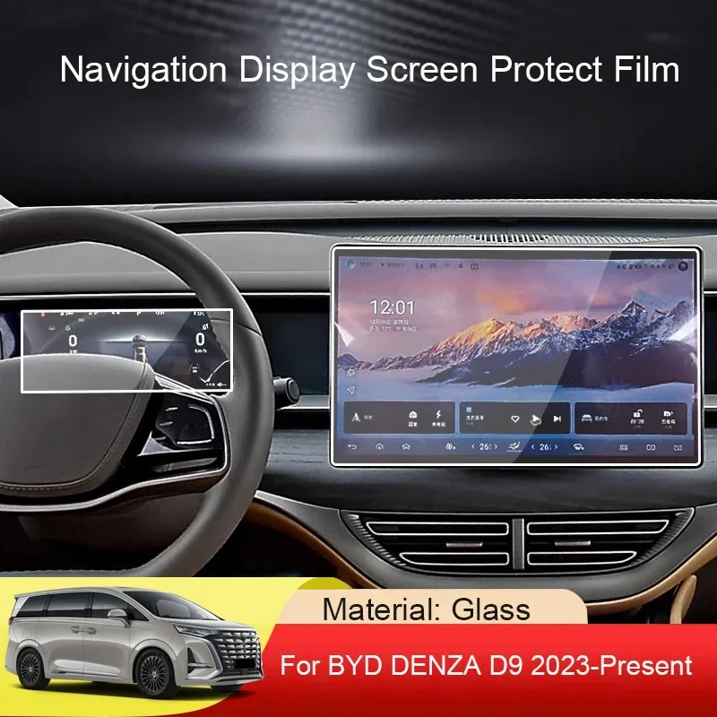 

For BYD DENZA D9 2023-Present Car GPS Navigation Screen Protect Tempered Film Auto Dashboard Display Sticker Accessory