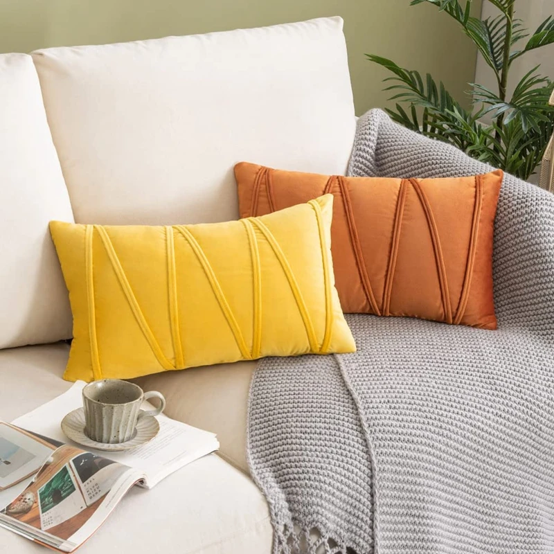 1/2Pcs Velvet Throw Pillow Covers 30x50cm 45x45cm 50x50cm Sofa Accent Couch Cushion Cover for Bed Living Room Square Pillow Case